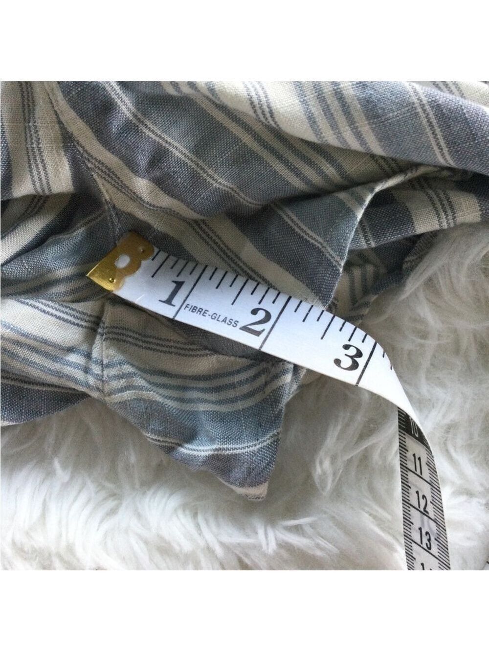 SO striped high rise shorty short Woman’s Juniors size XL blue and white - Picture 6 of 15